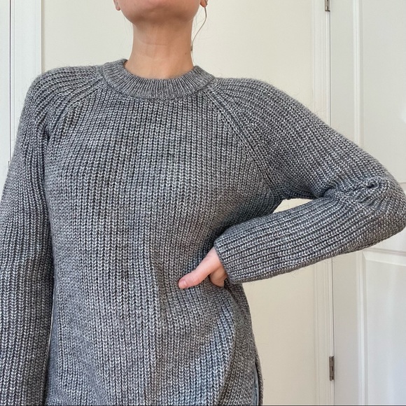 Zara Chunky Knit Side Slit Tunic Sweater - Picture 3 of 11